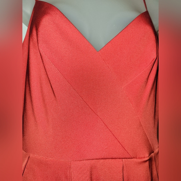 J Crew Red Cocktail Fit Flare Ruffle Dress 4 - Picture 2 of 10